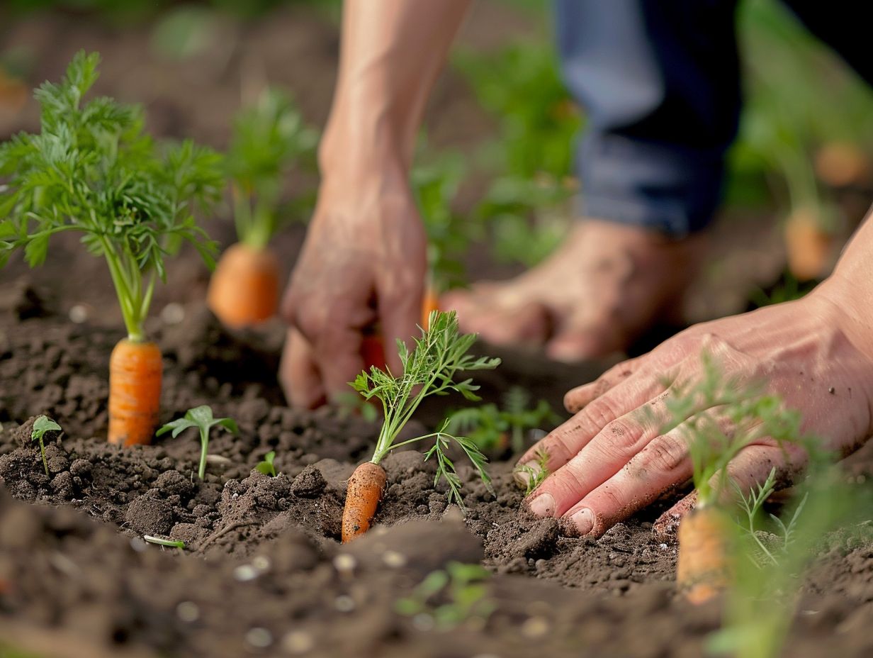 Planter des graines de carottes