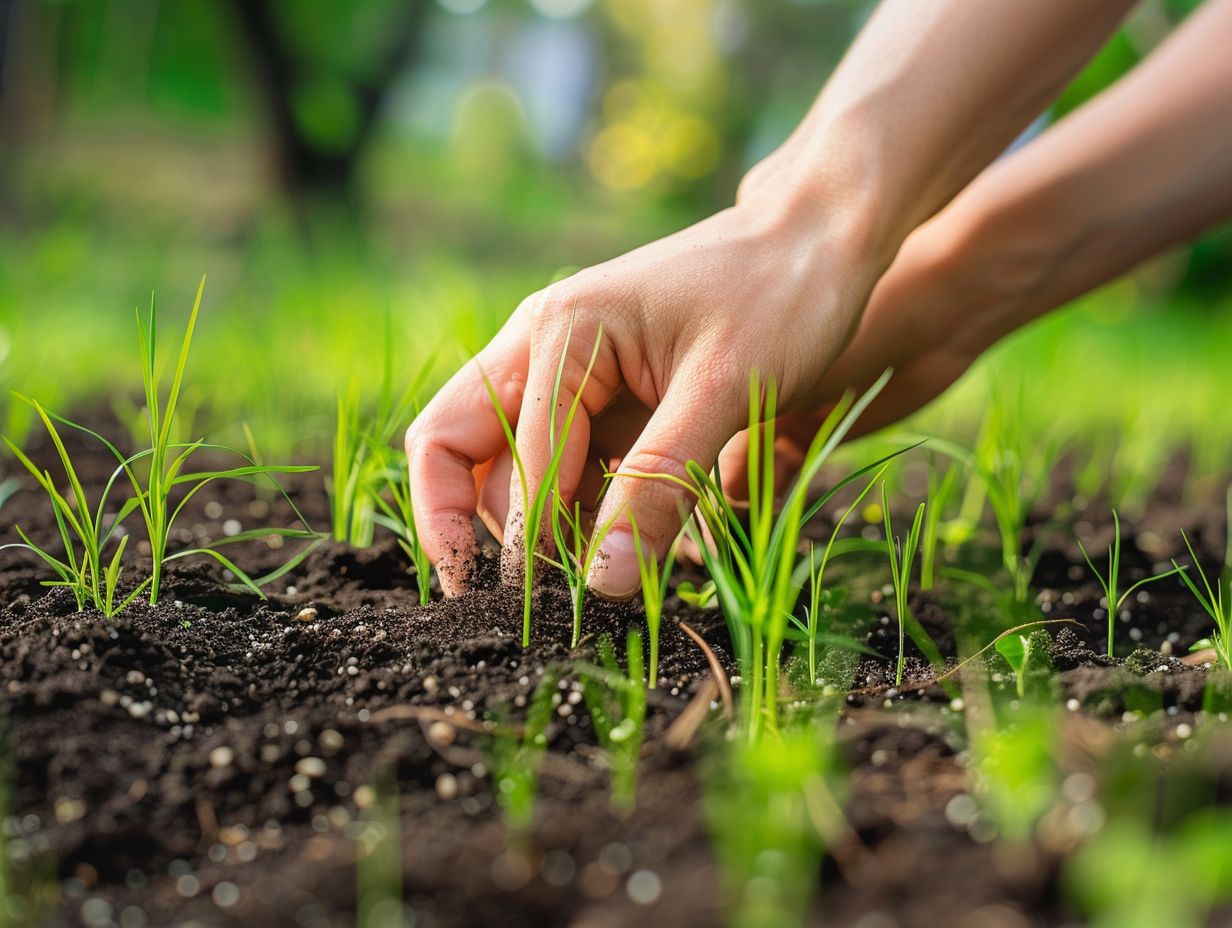 Maintien de l'herbe qui pousse rapidement