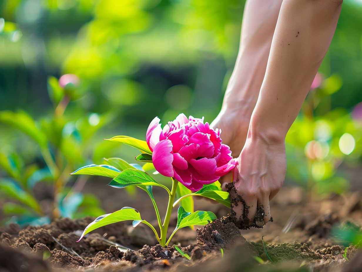 Plantation de pivoines