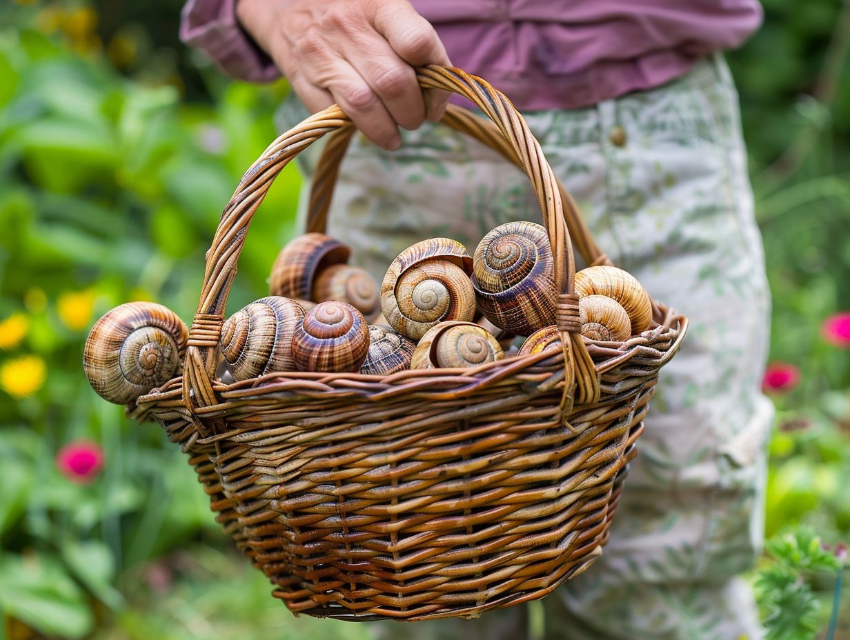 Retrait des escargots du jardin